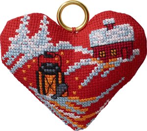 Mini kits broderi - lygtehus og sne